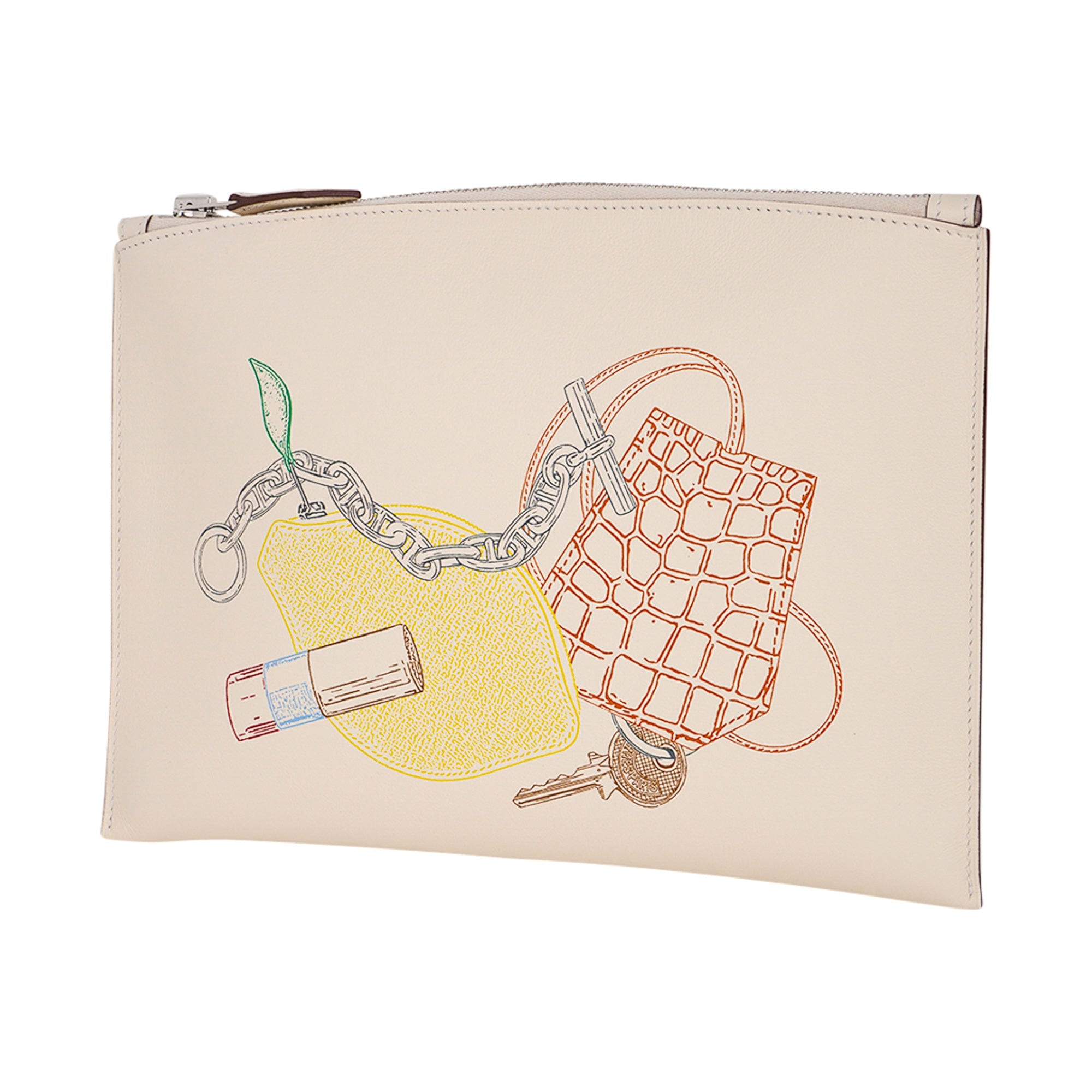 Hermes Pochette Bazar In and Out PM Clutch Nata Swift Leather – Mightychic