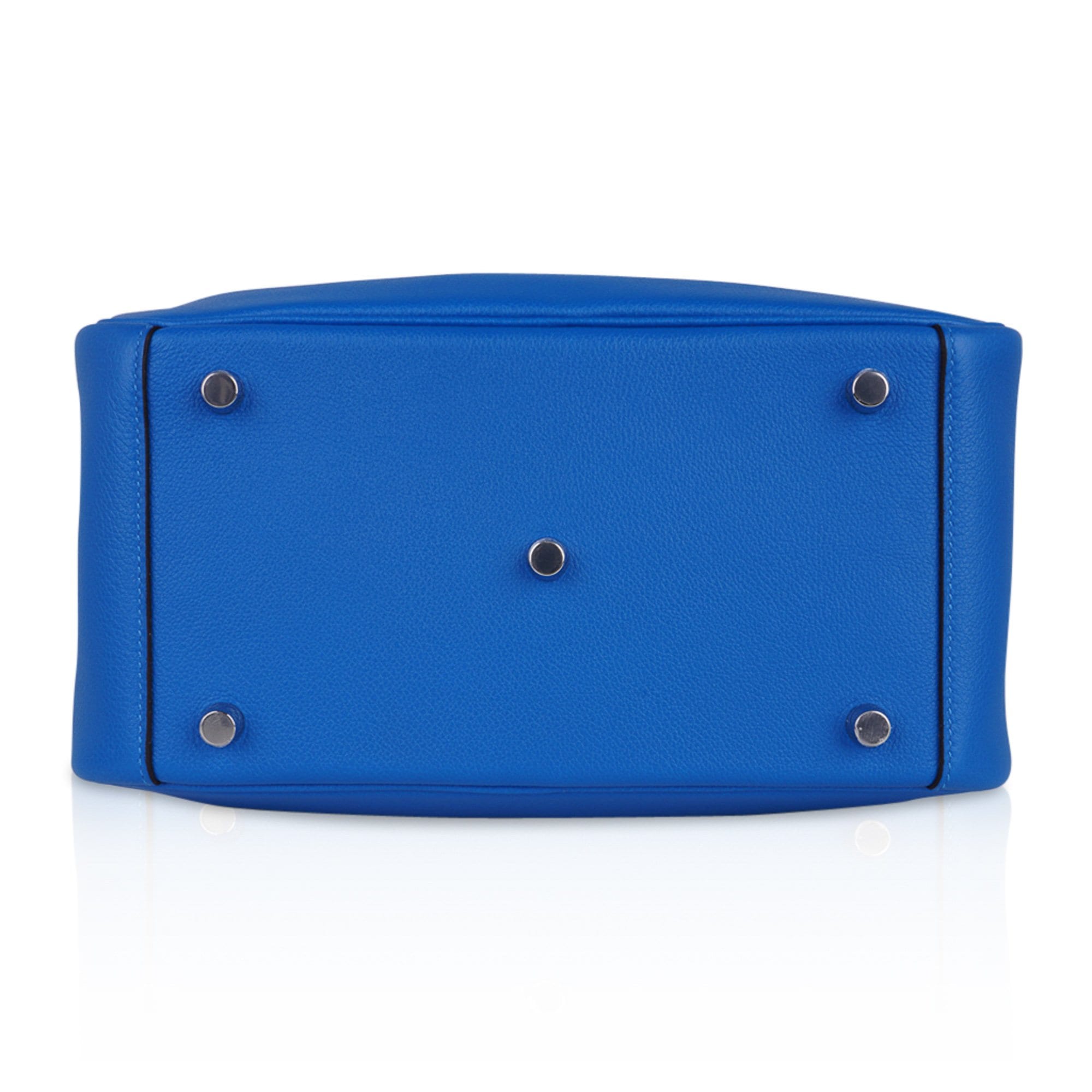 Lindy leather handbag Hermès Blue in Leather - 34503859