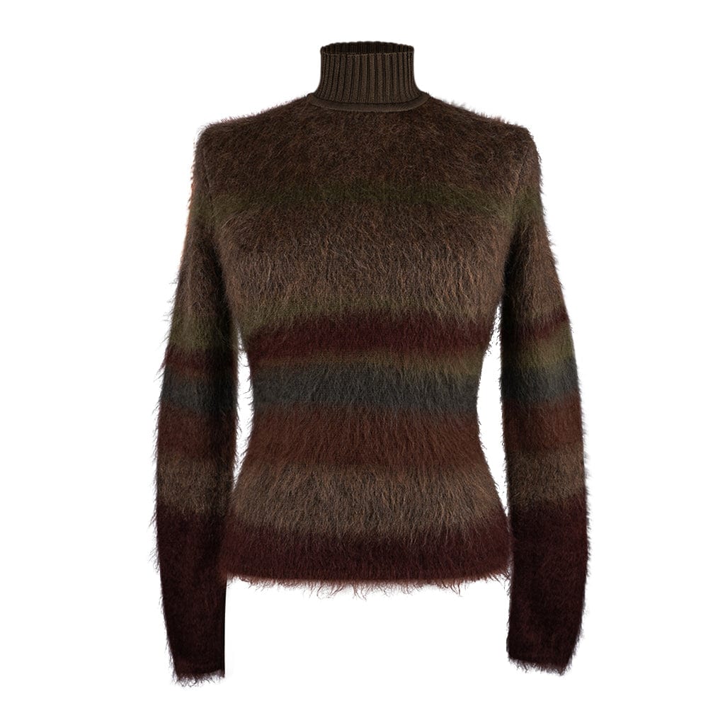 Hermes Sweater Striped Mohair Wool, Silk, & Cashmere Size 36 / 4