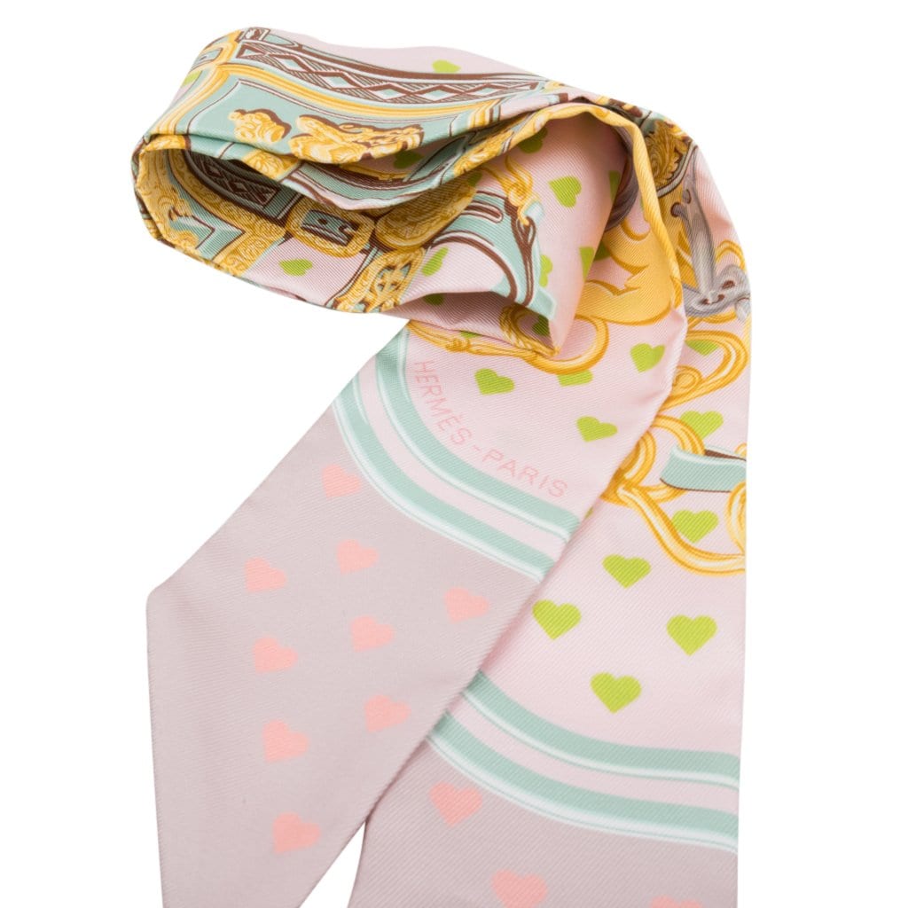 Lover and Heart- Silk Twilly Scarf