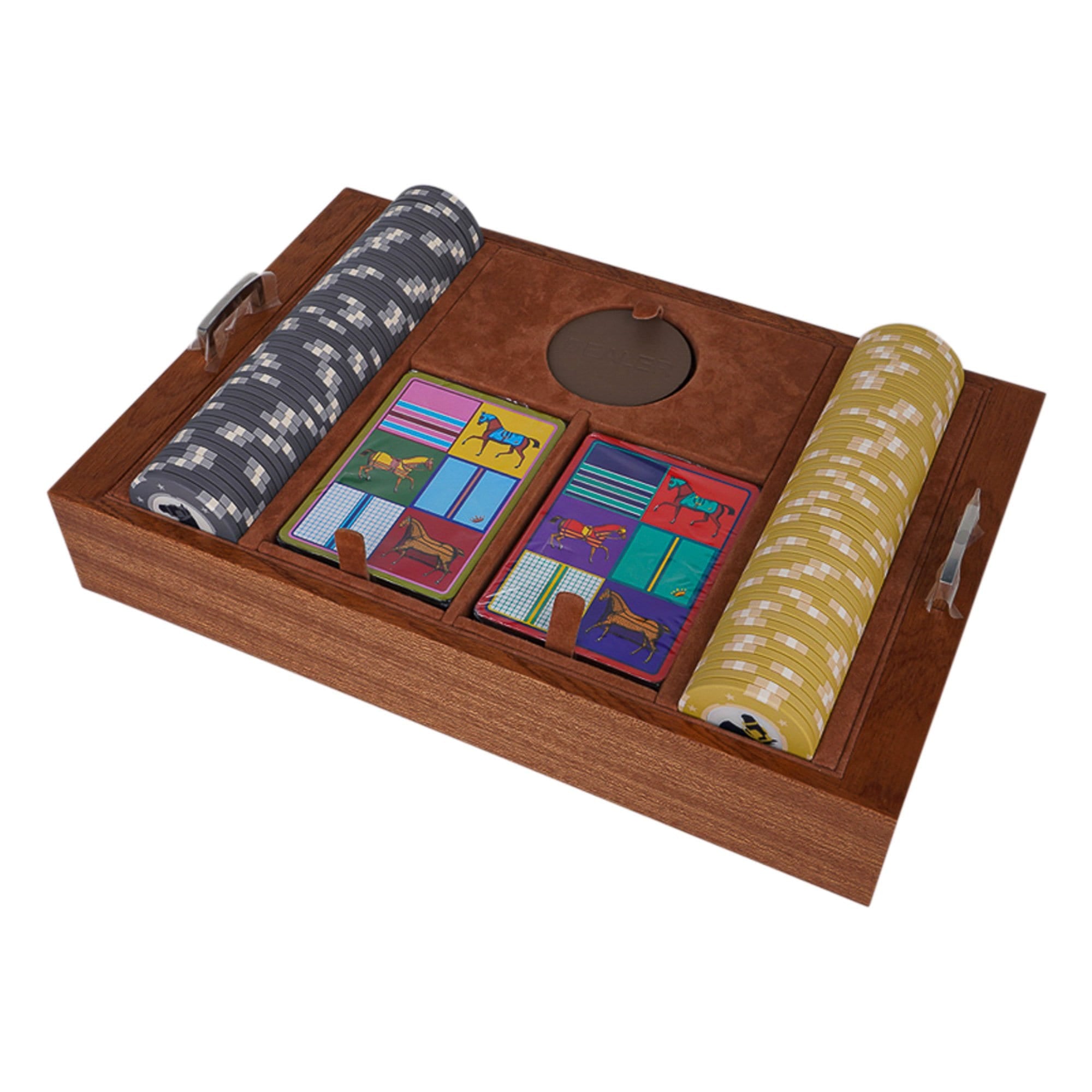 Hermes Poker Box Set Mahogany Wood New w/Box