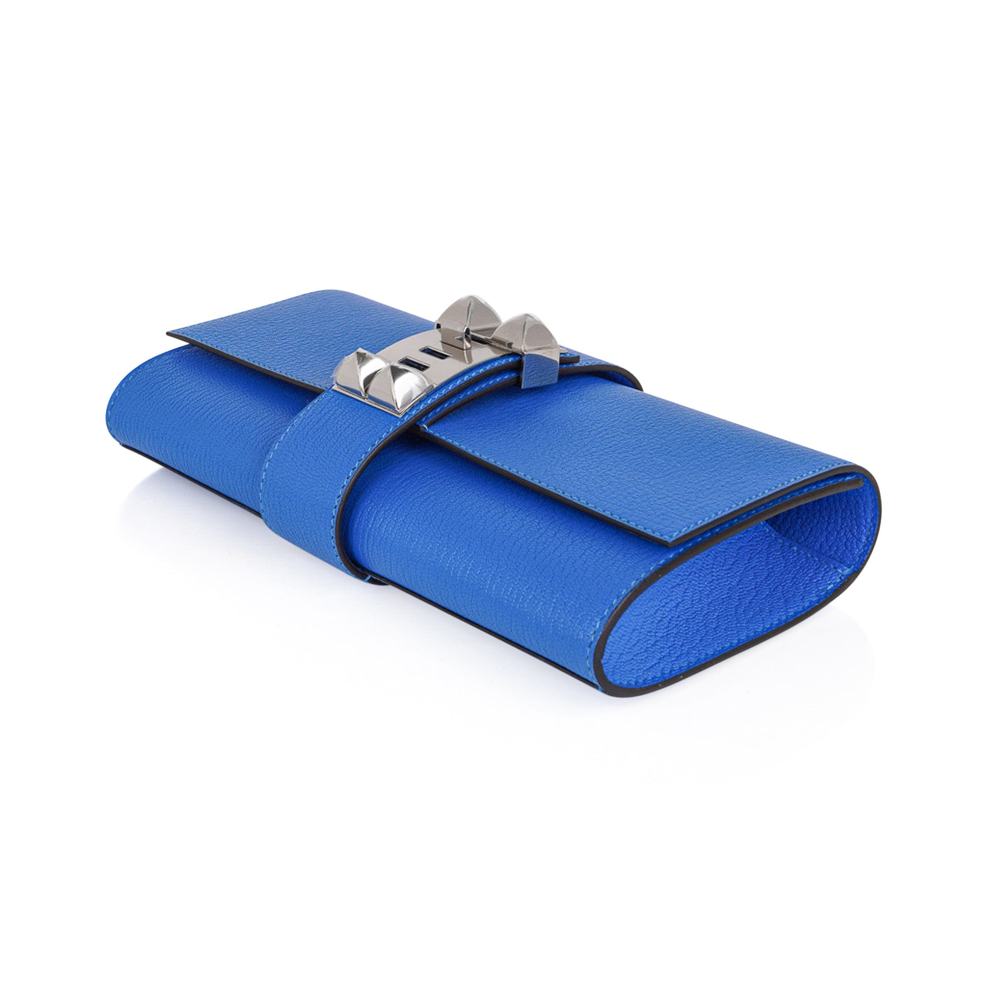 Hermès Medor 23 Clutch Blue Brighton Swift Permabrass Hardware Bag