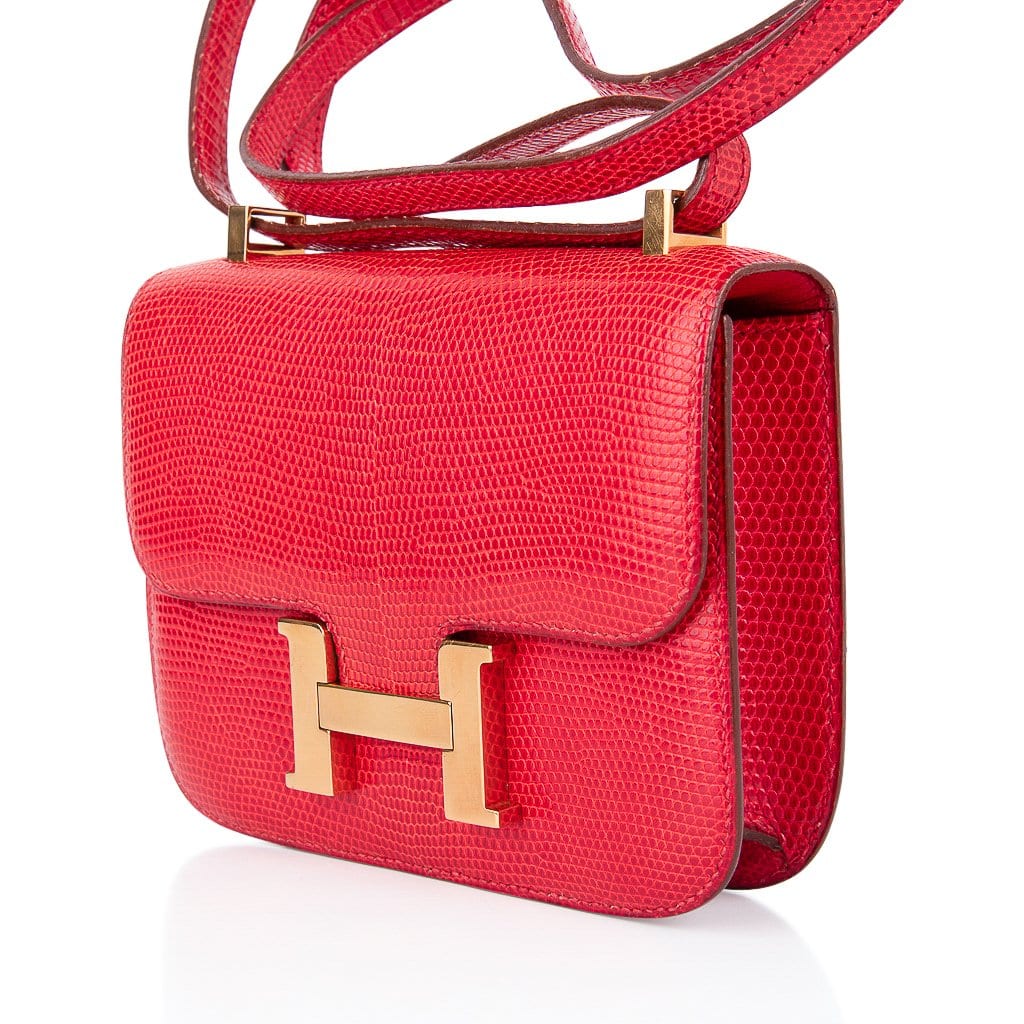 Constance lizard handbag Hermès Red in Lizard - 18060467