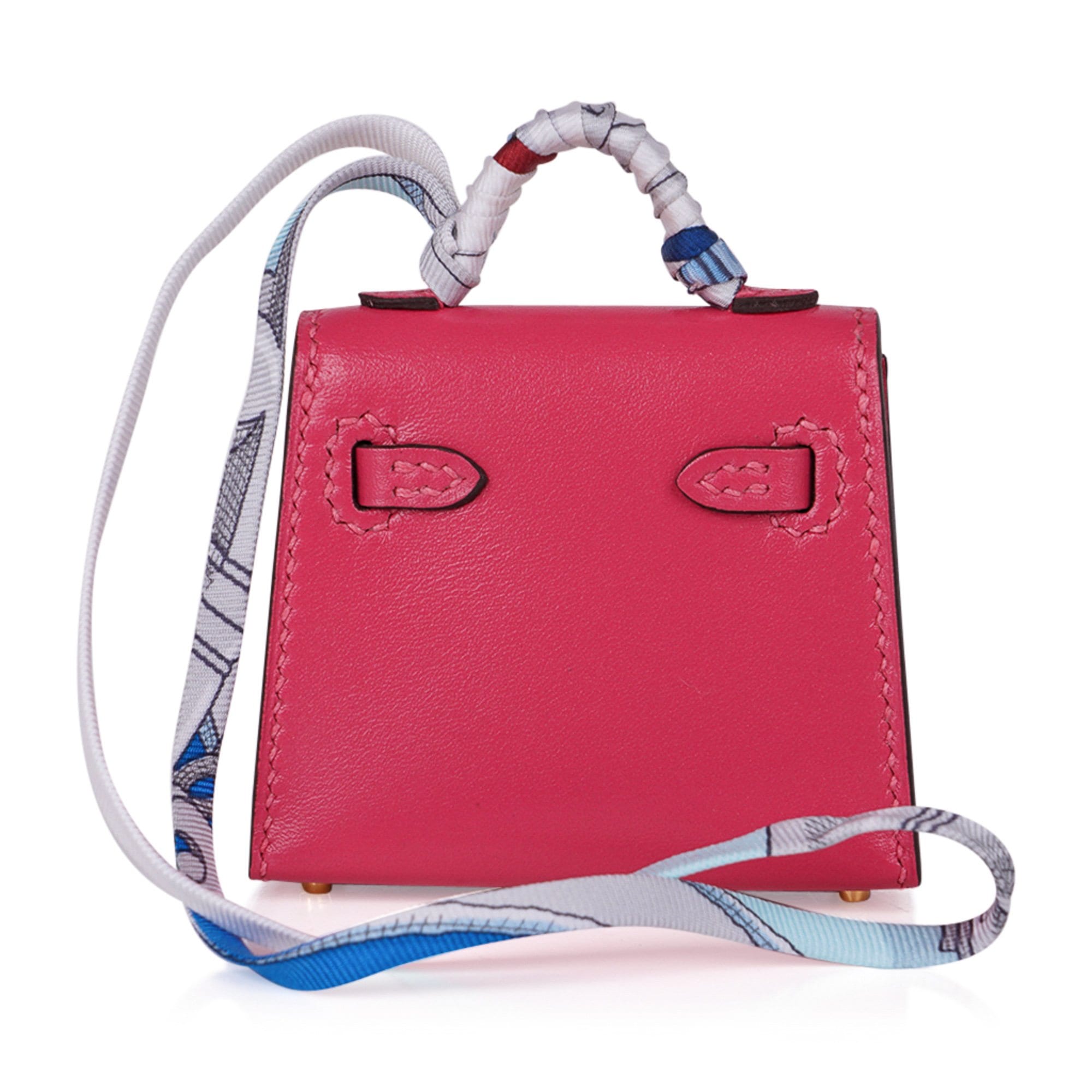 Hermes Kelly Twilly Bag Charm Fauve Palladium Tadelakt Leather Limited  Edition