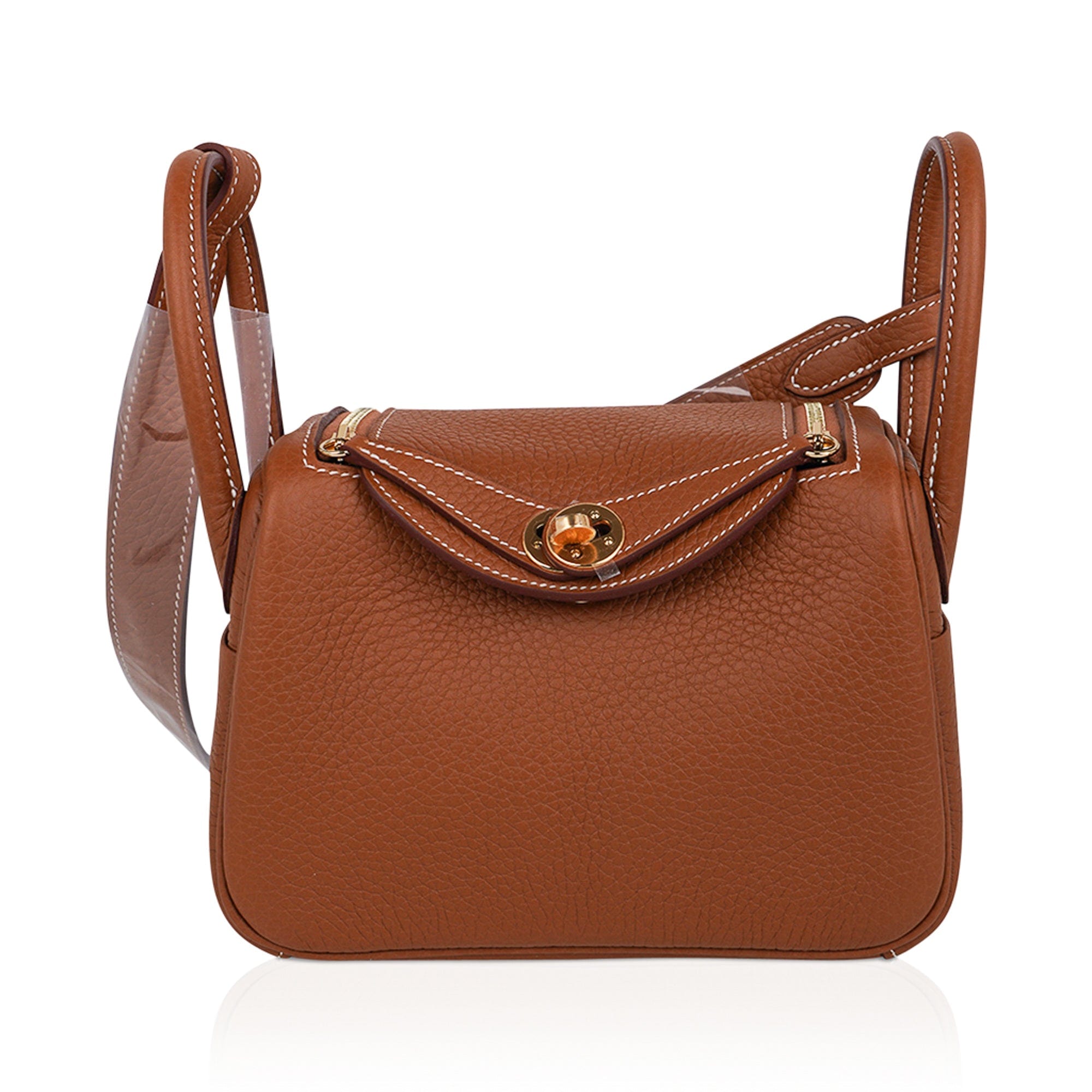 HERMES Taurillon Clemence Mini Lindy 20 Gold 1262576