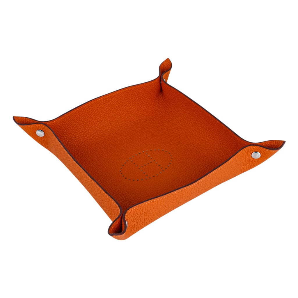 Hermes Mises Et Relances Change Tray / Desk Tray Orange Clemence