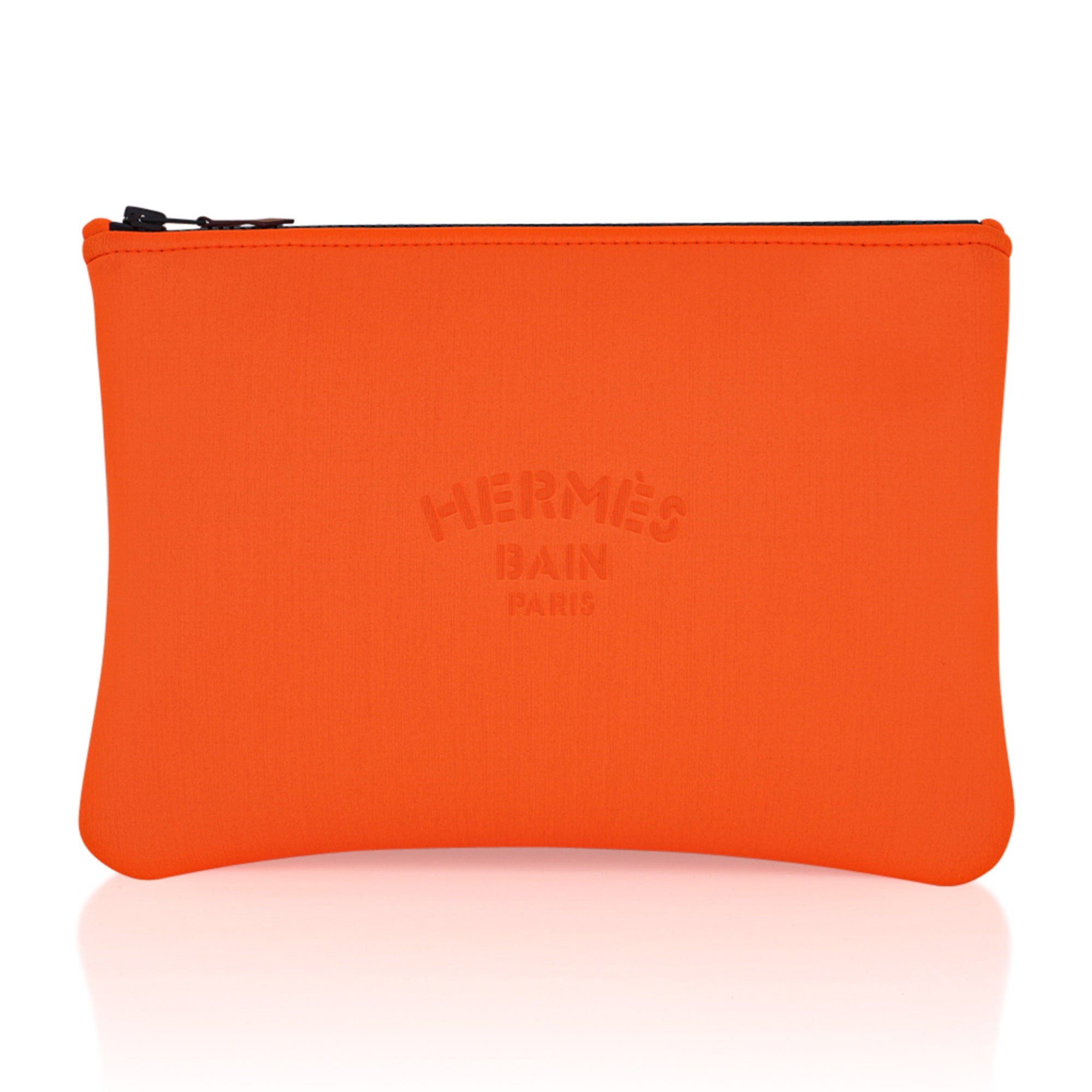 Hermes Bain Neobain Case Neon Orange Medium Model New