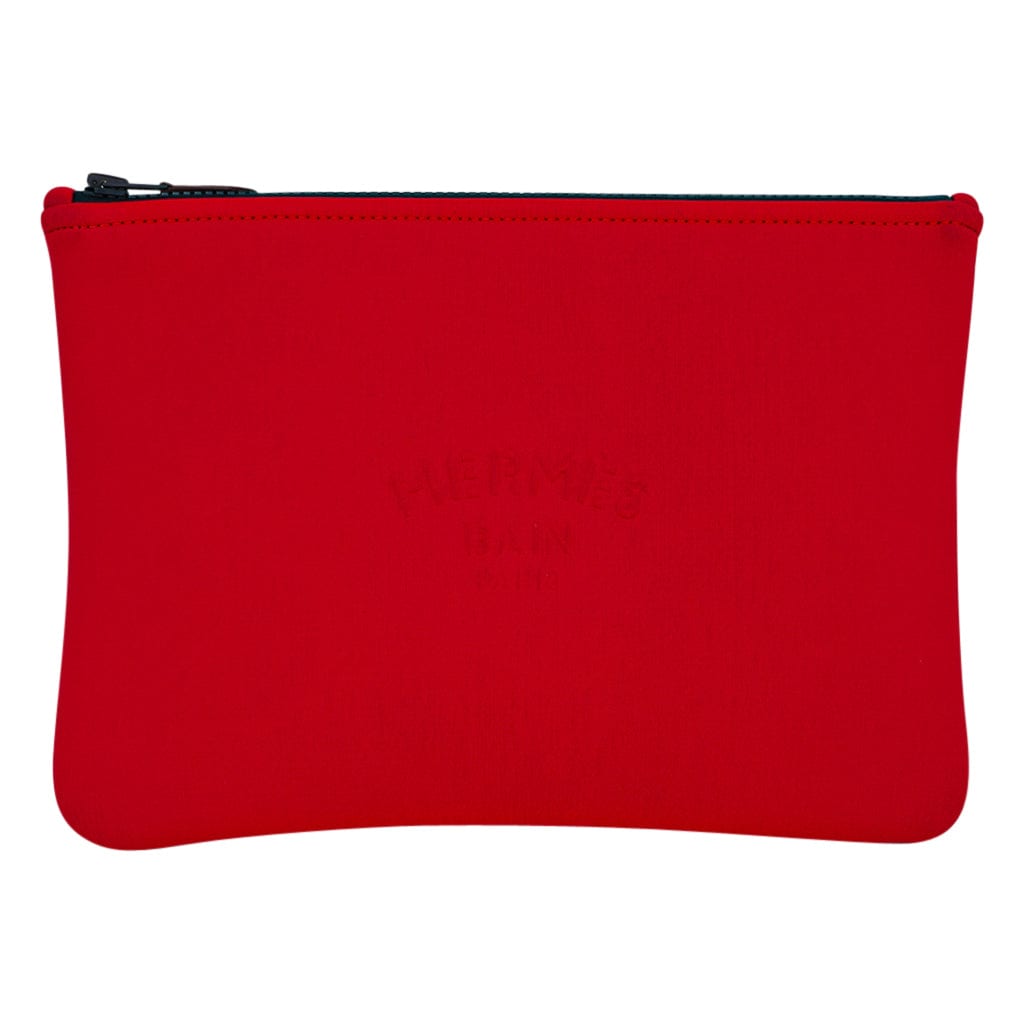 Hermes Bain Neobain Case Rouge Casaque Small New