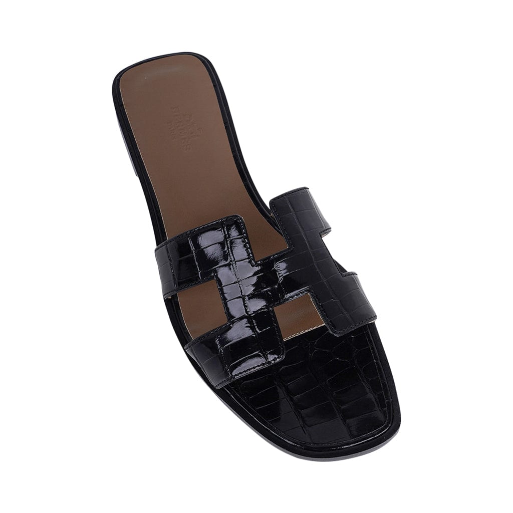 Hermes oran sandals alligator Clearance
