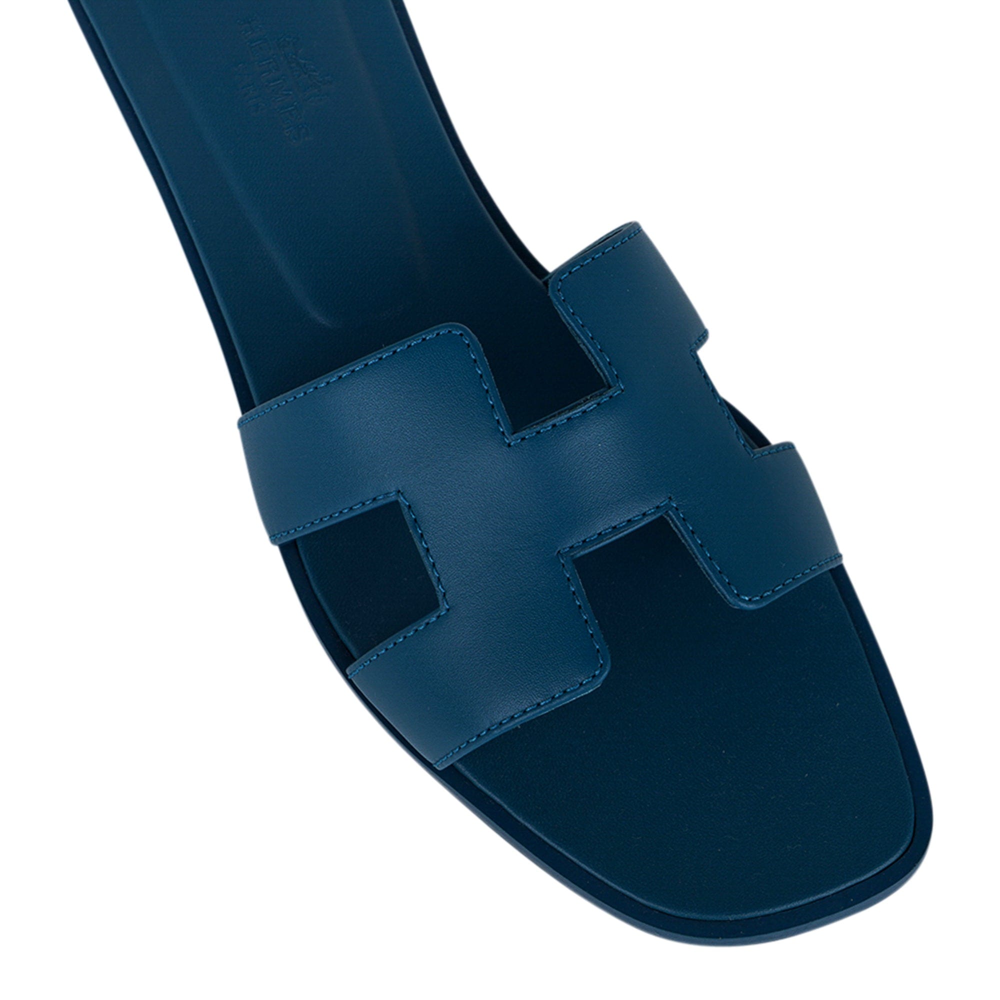 H*ermes Oran Sandals in Dark Blue 37, Women's Fashion, Footwear