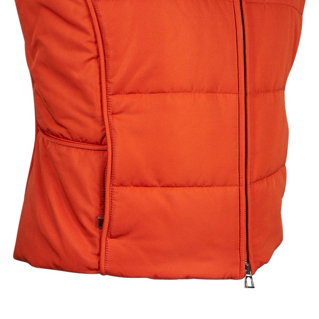 Hermes Unisex Sleeveless Jockey Orange Puffer Vest L New