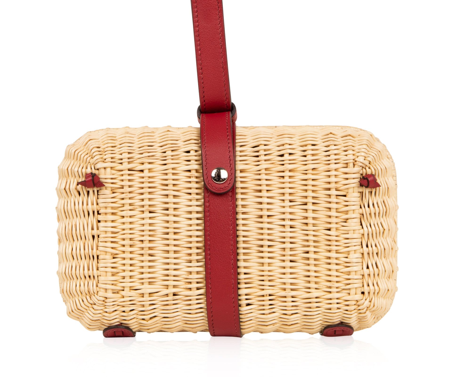 A LIMITED EDITION ROUGE SELLIER SWIFT LEATHER & OSIER PICNIC