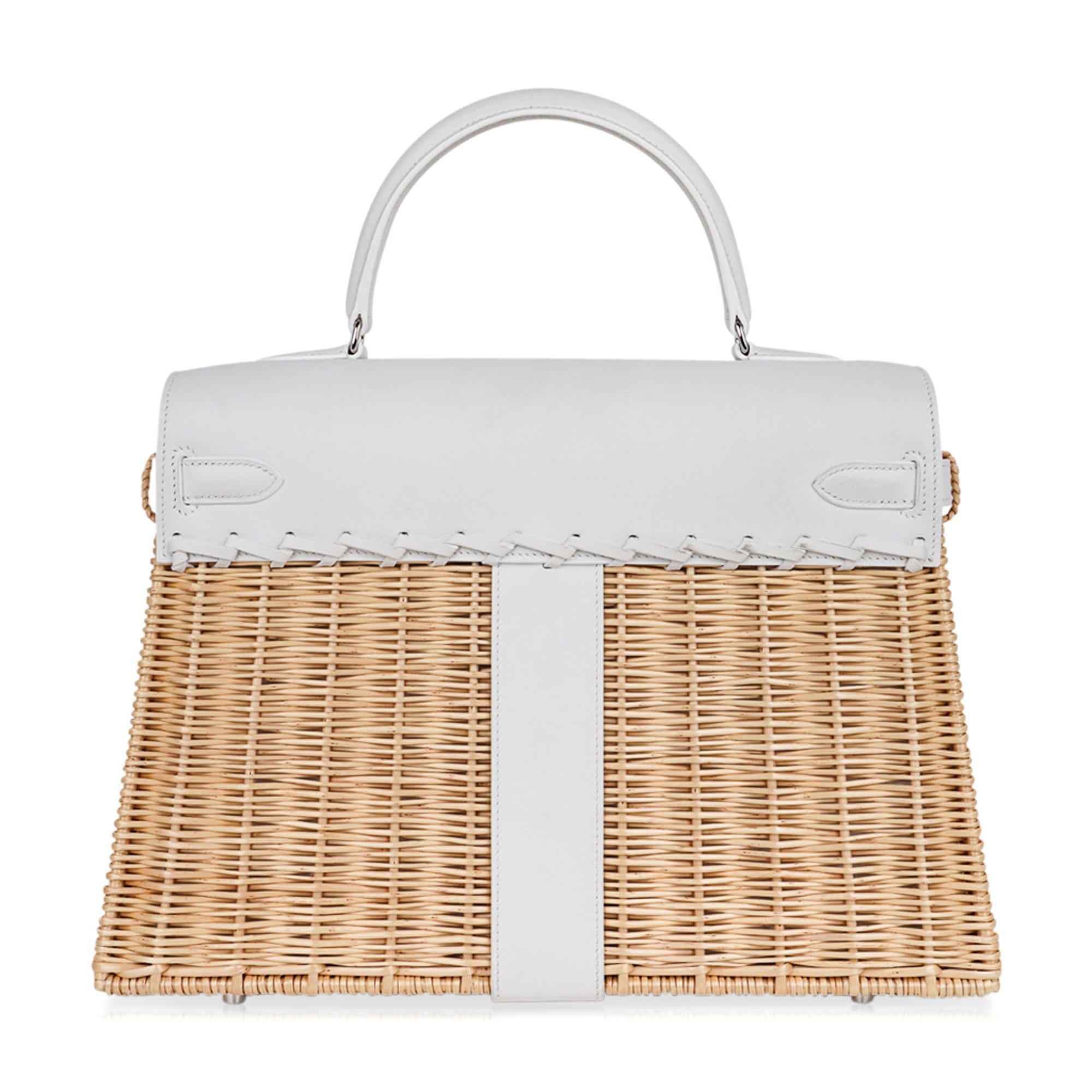 HERMÈS Limited Edition Kelly Picnic 35 handbag in Osier Wicker and Fauve  Barenia Leather with Palladium hardware [Consigned]-Ginza Xiaoma –  Authentic Hermès Boutique
