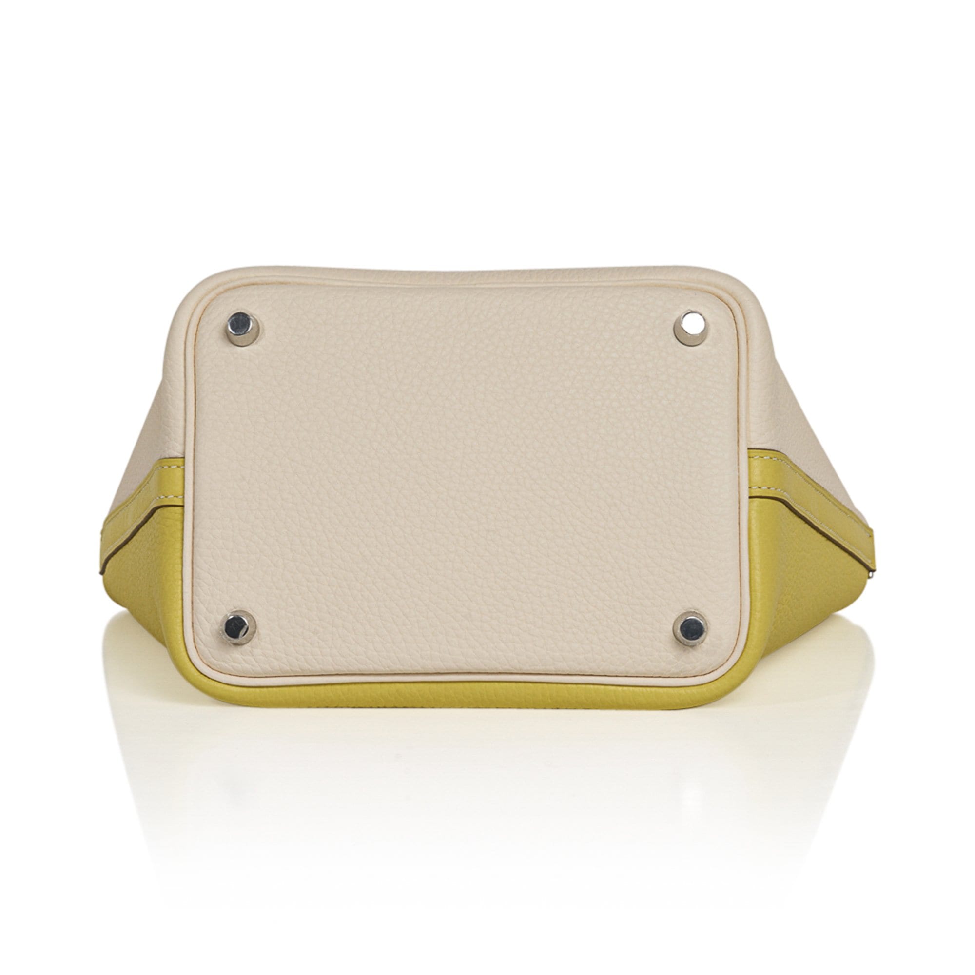 Hermes Picotin Lock bag PM Limoncello Clemence leather Silver