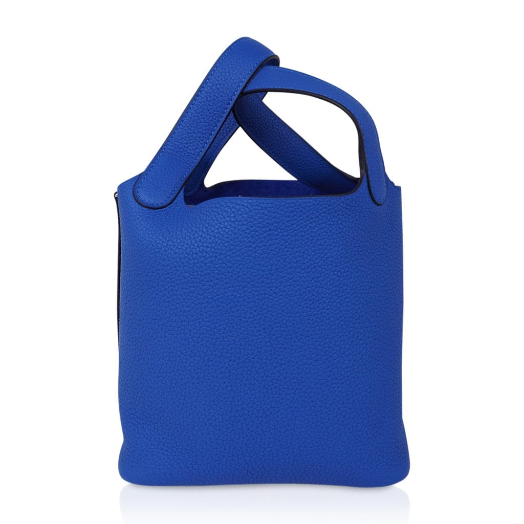 Hermes Birkin Handbag Bleu Pale Clemence with Palladium Hardware 30 Blue