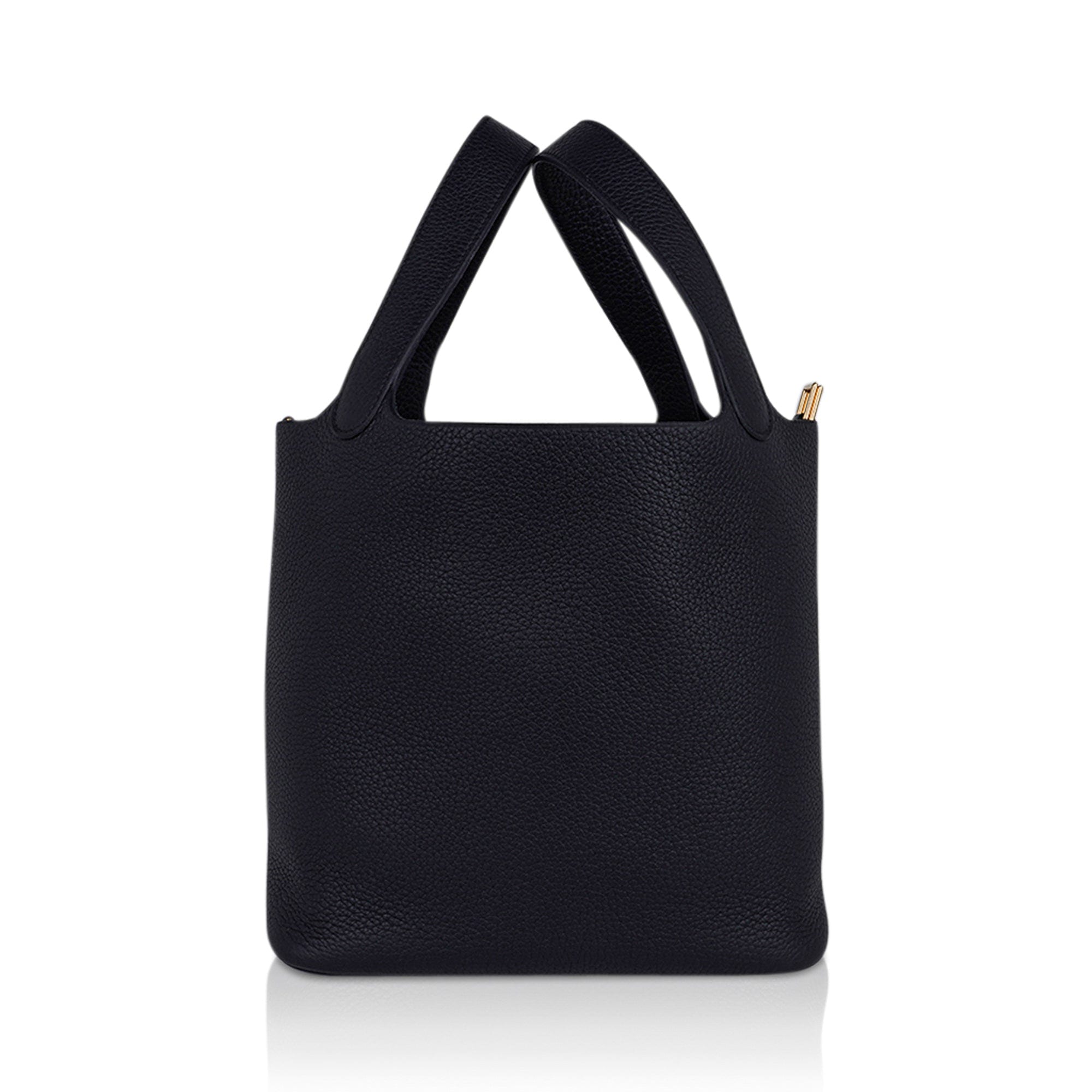 Hermes Picotin Lock 22 Bag Black Tote Clemence Gold Hardware – Mightychic