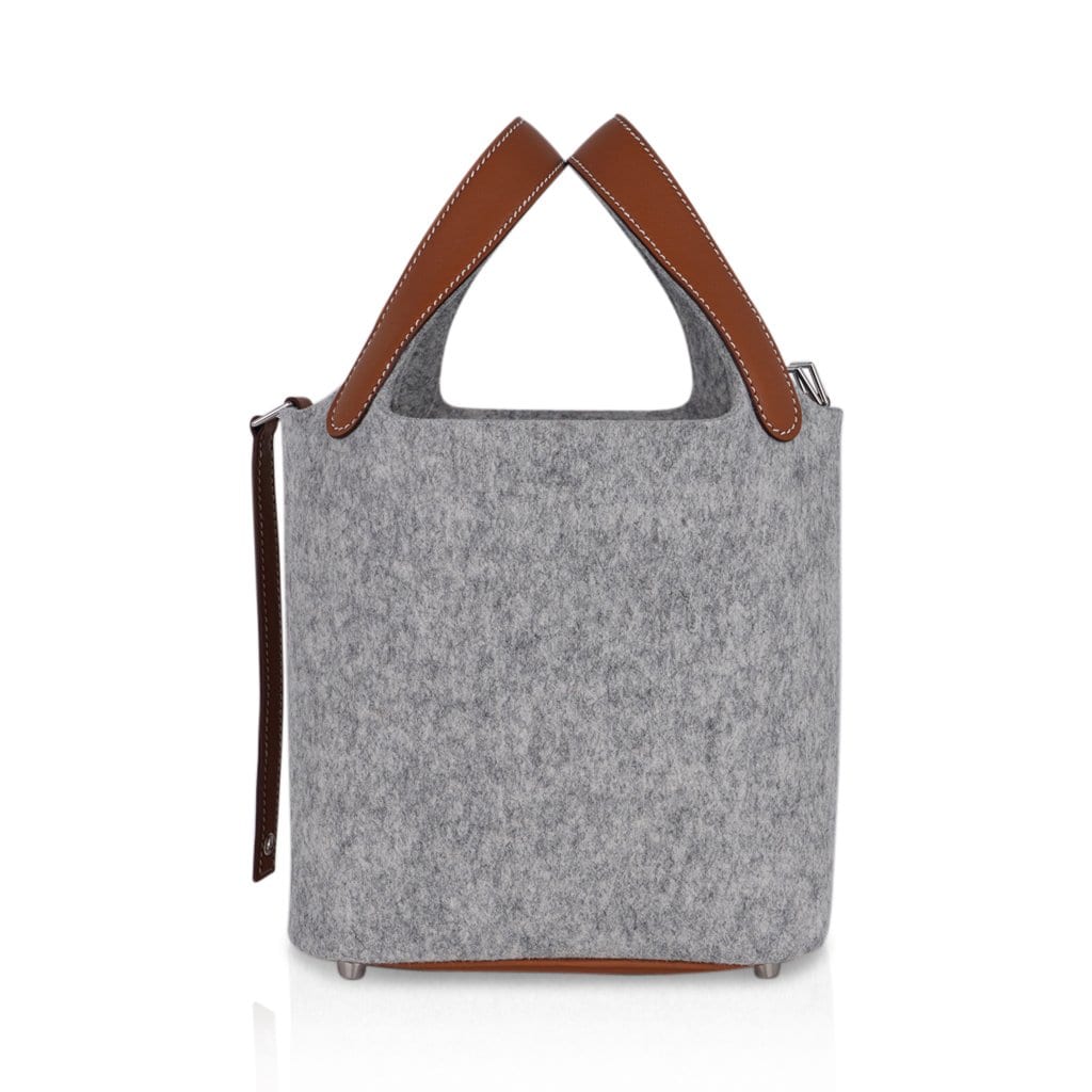 Hermes Picotin Lock Touch Bag 18cm Gris Mouette Blue Agate Limited