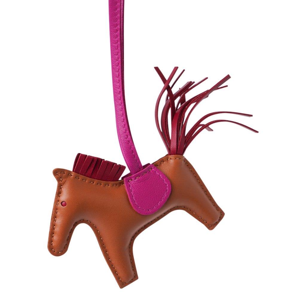 Authentic NEW Hermes Rodeo Horse bag charm Rubis Ruby Red PM size