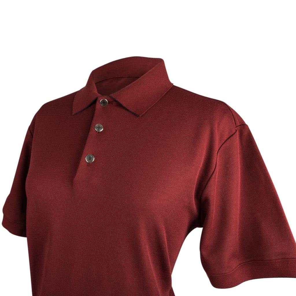 Hermes Men's Polo Style Rouge H w/ Navy Edging Short Sleeve XL - mightychic