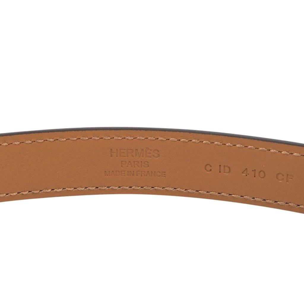 Hermes Belt Adjustable Rivale 18 Black Epsom Leather Palladium Medor Hardware new - mightychic