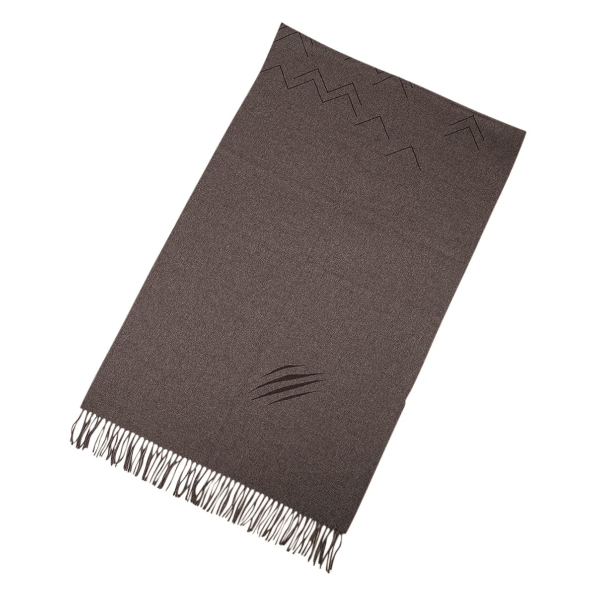 auth HERMES black cashmere SKINNY Muffler Scarf For Sale at