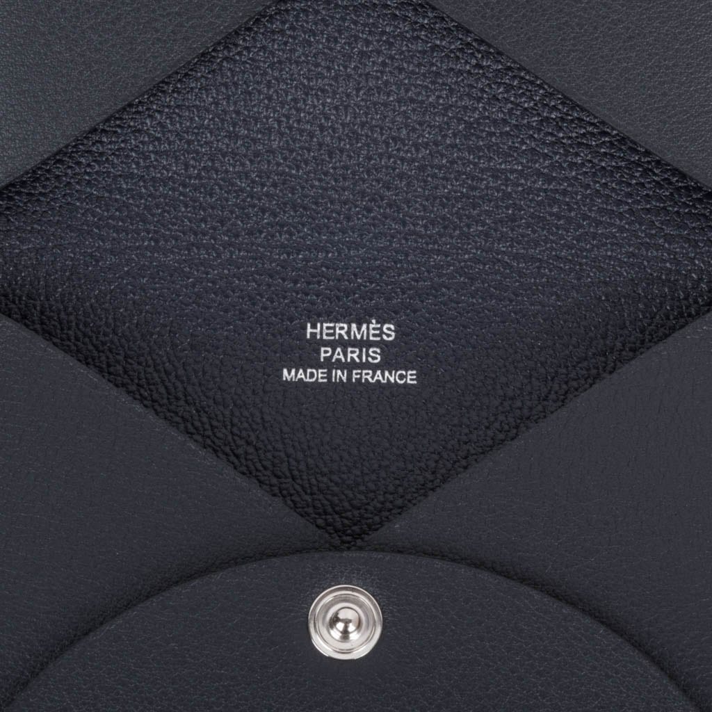 Hermes Robot Calvi Limited Edition Blue Indigo Swift Card Holder - mightychic