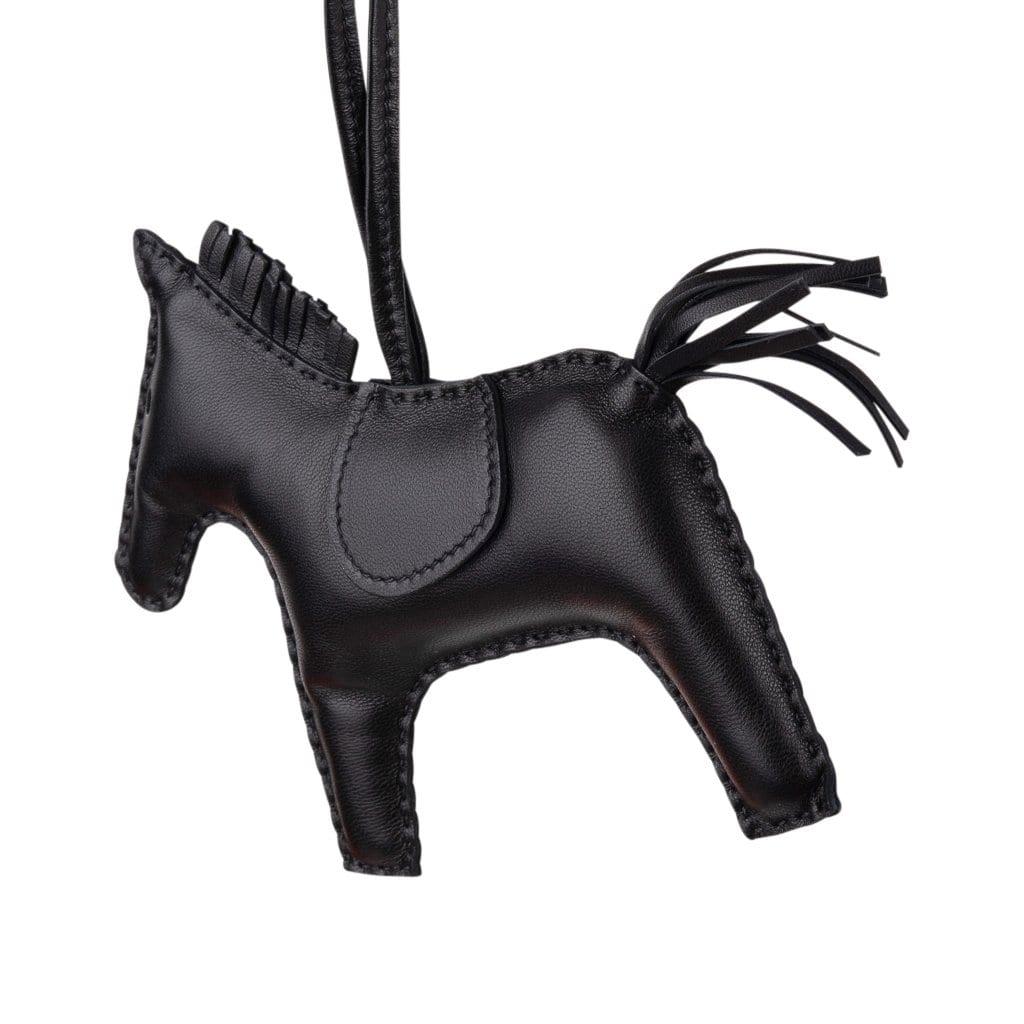 Hermès Hermès Rodeo MM Lambskin Horse Bag Charm-Black (Wallets and Small  Leather Goods,Bag Charms)