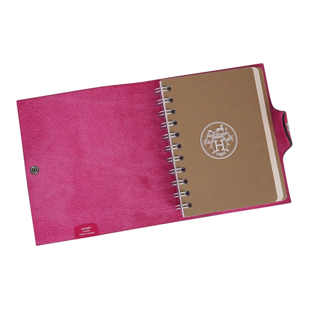 Hermes Ulysse Notebook Cover Rose Mexcio PM Model with Lined Paper Refill