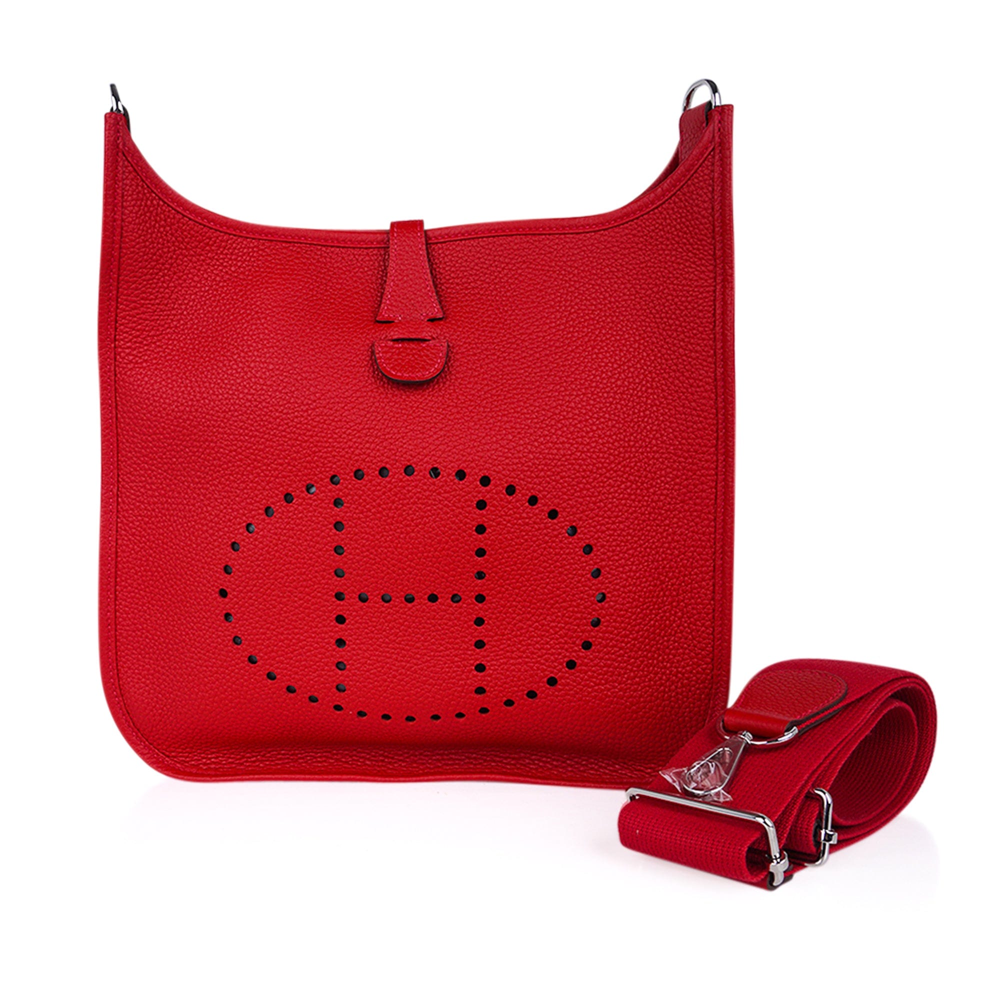 Hermes Evelyne PM Bag Rouge Casaque Clemence Palladium Hardware – Mightychic