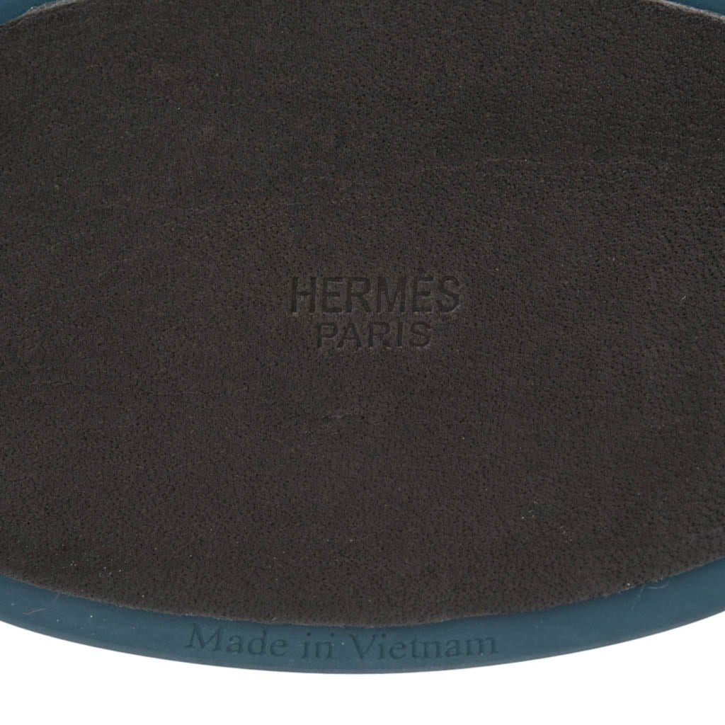 Hermes Samarcande Horse Head Paperweight Bleu Chrome Lacquared