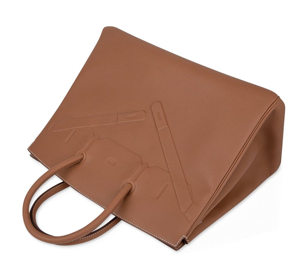 Hermes Shadow Birkin 35 Bag Limited Edition Gold Evercalf Leather