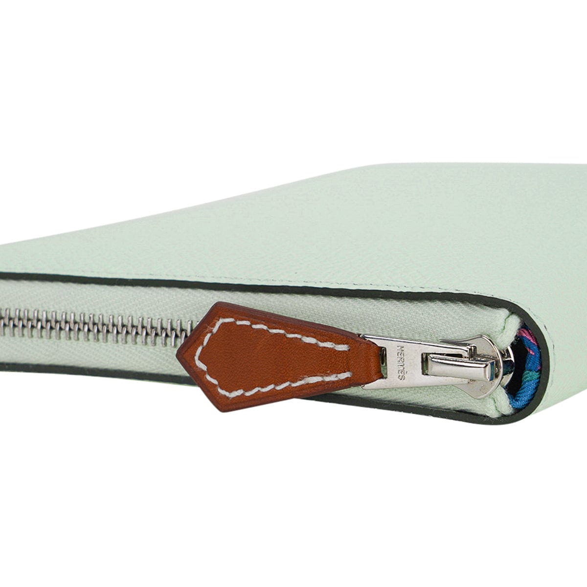 Hermes Silk' In Classique Long Vert Fizz Wallet Epsom Leather