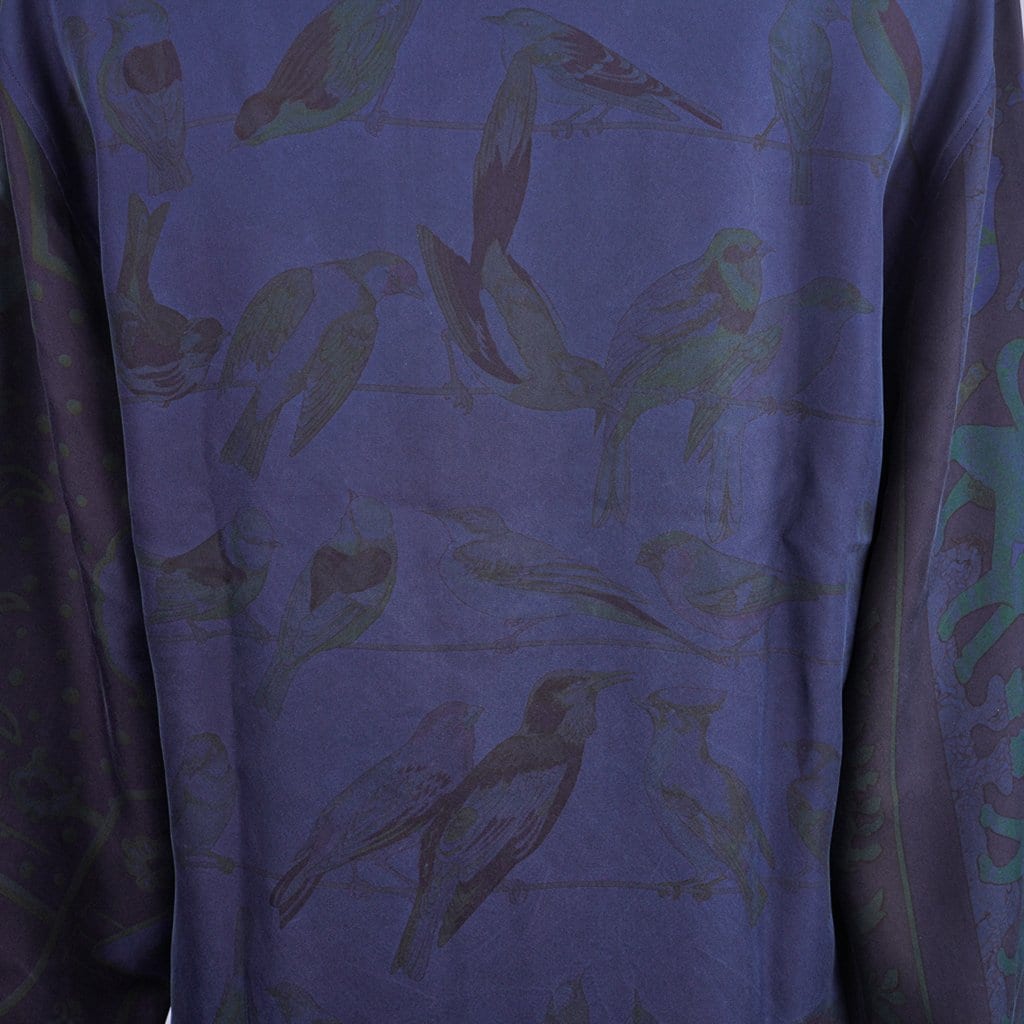 Hermes Men's Shirt Silk Iconic Prints Button Down Shirt 39 15.5