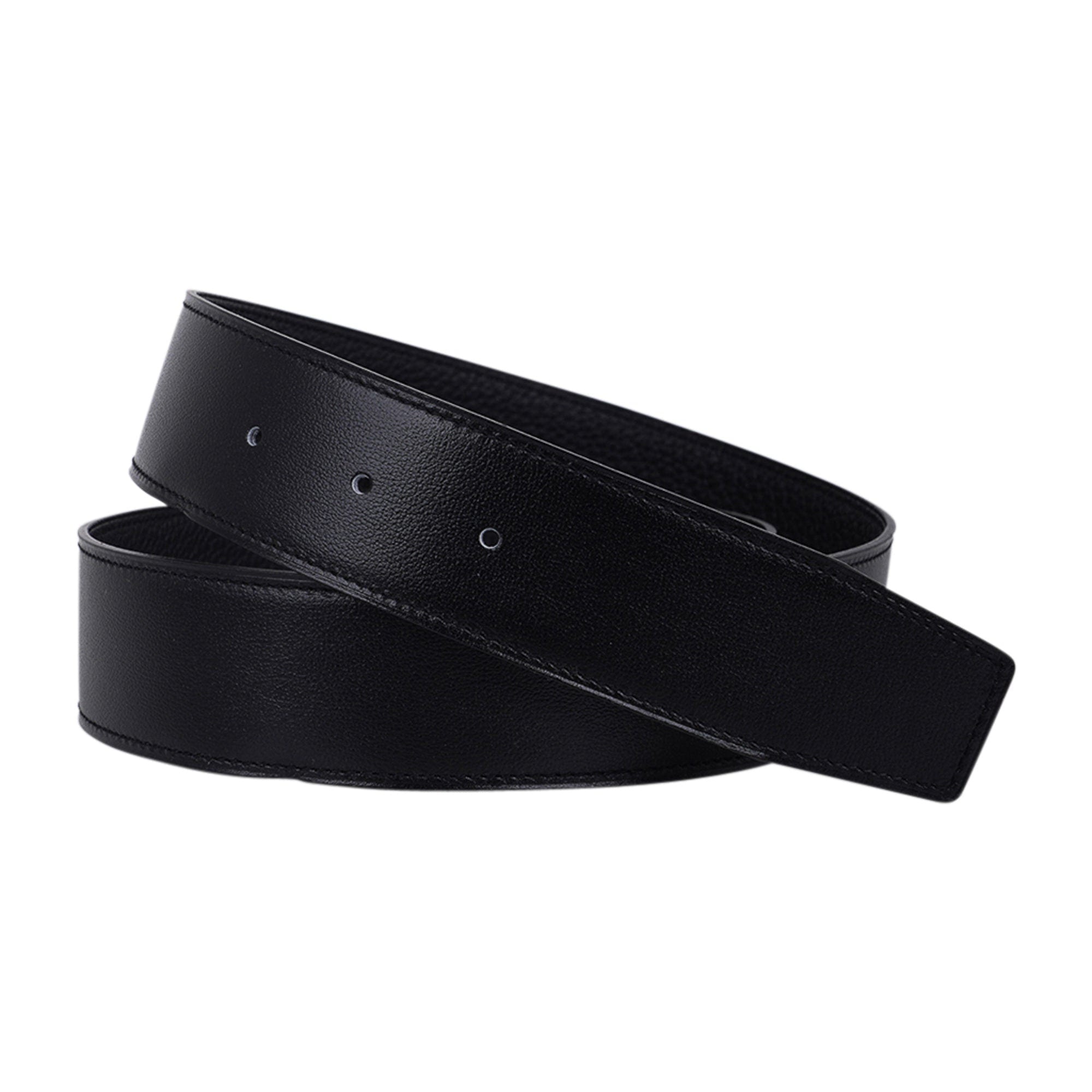 Hermes So Black Box Leather Belt H Constance 38 mm Reversible 85