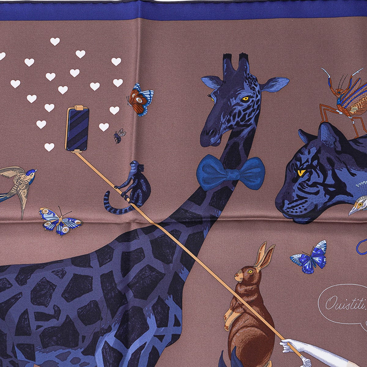 Louis Vuitton Giraffe Blue Silk Scarf At 1stdibs