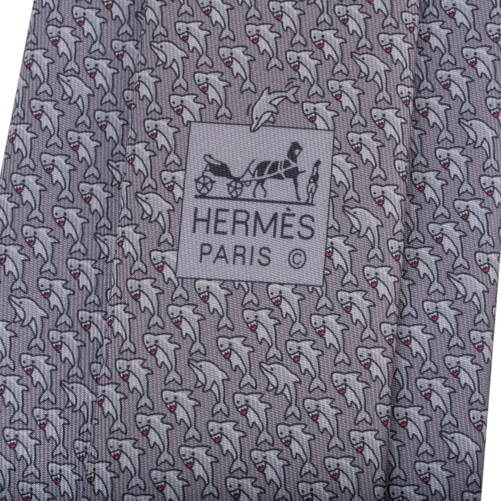 Hermes Tie Cache-Cache Aquatique Twillbi Gris/ Gris Clair / Acier New w/ Box