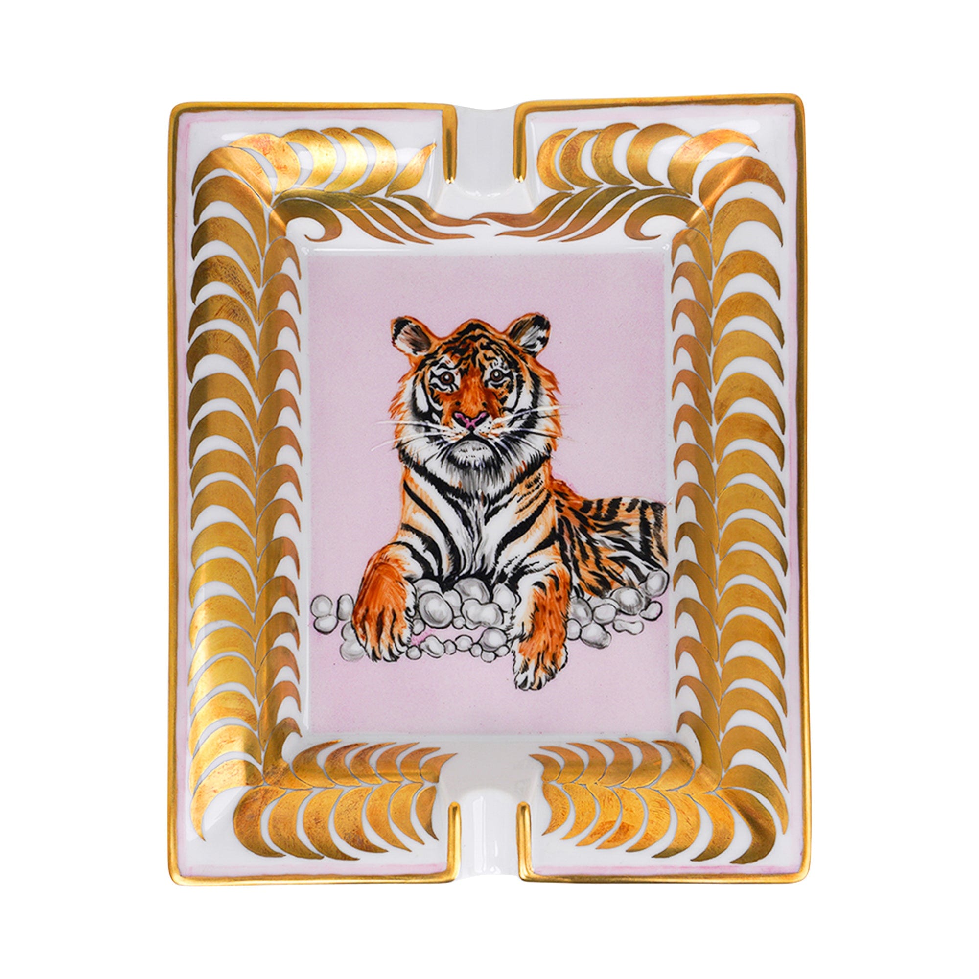 Hermes Change Tray Tigre Royal Or / Rose Hand Painted