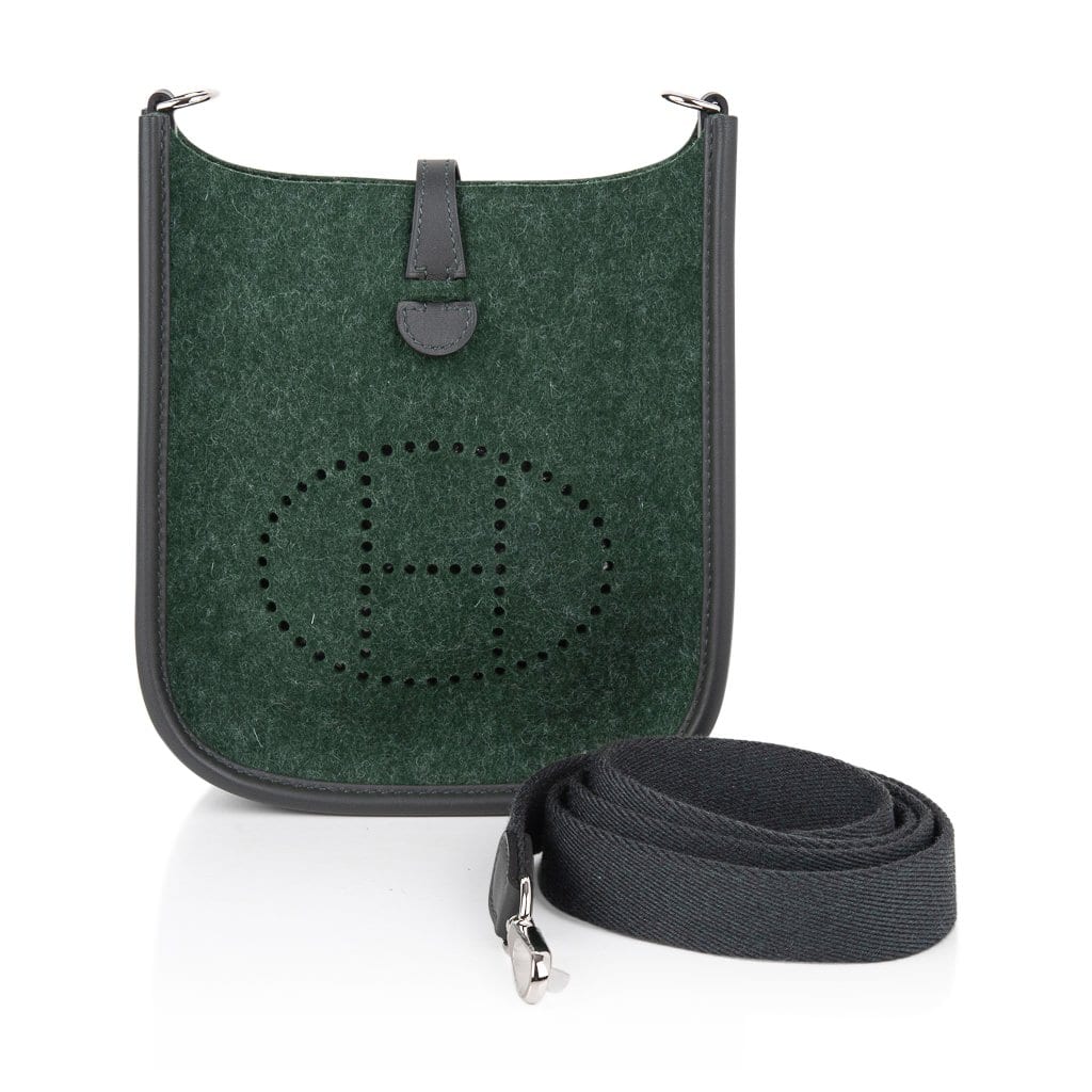 Hermes Evelyne TPM Bag Vert Anglais Feutre Vert Cypress Swift Leather Trim