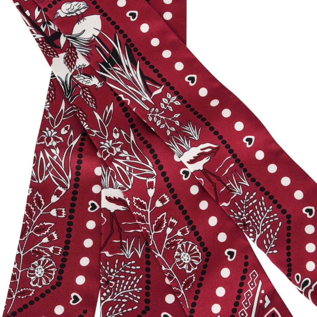 Hermes Twilly Entre Ciel Et Mer Bandana Set of Two Rouge Blanc Noir new - mightychic
