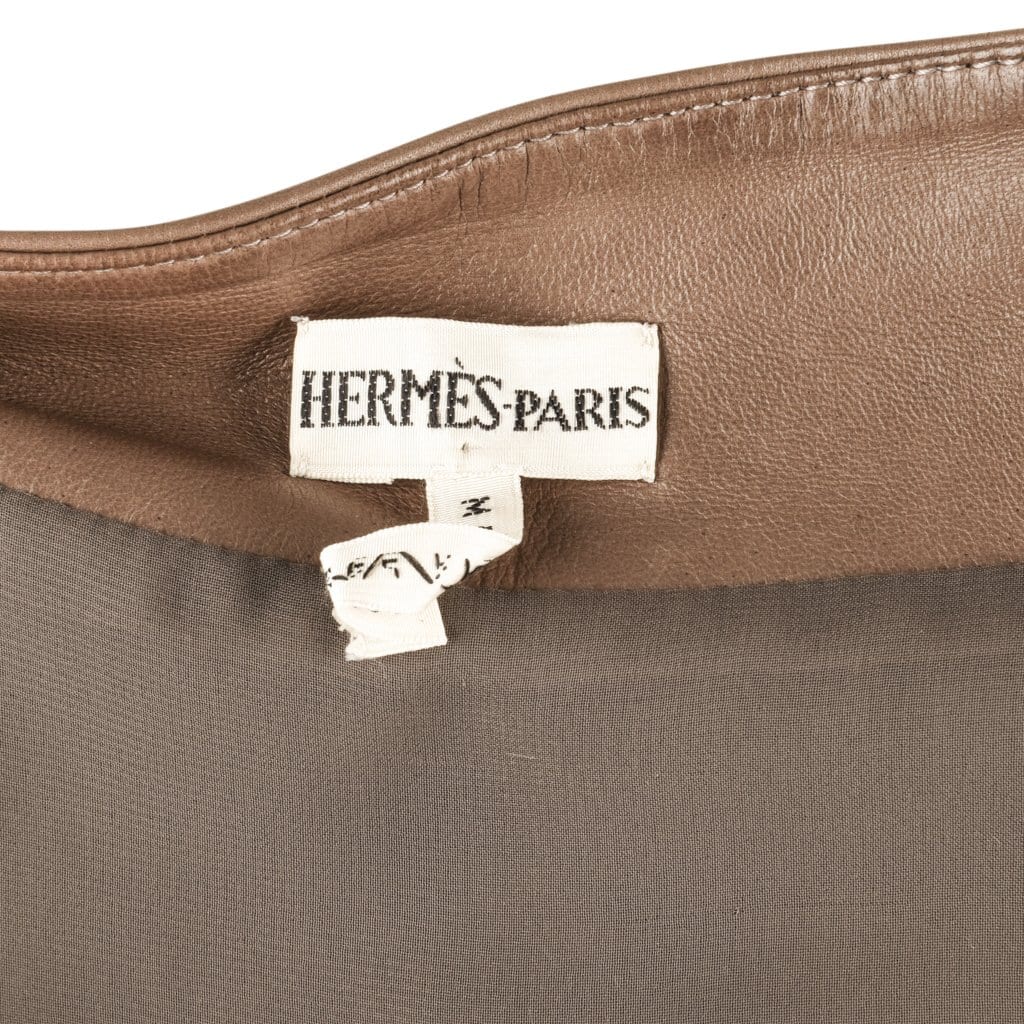 Hermes Skirt Soft Leather w/ Full Length Side Zippers Leather Toggles 38 / 6 - mightychic