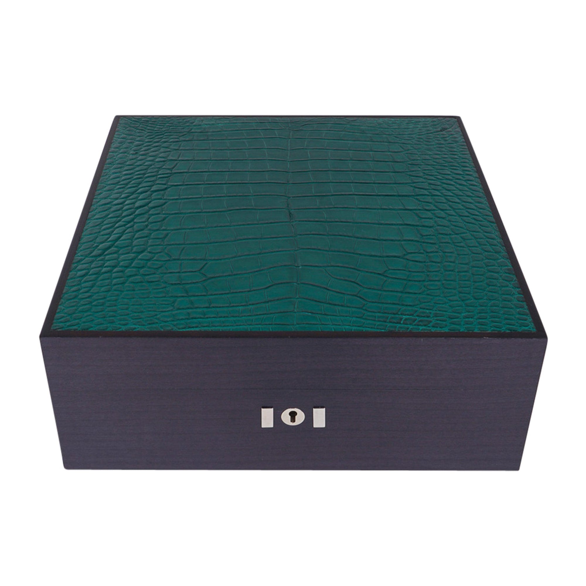 Hermes Watch Box Vert Titien Matte Alligator Lid Sycamore Wood Limited Edition