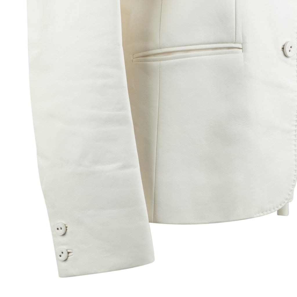Hermes Jacket Winter White Leather 38 / 6 - mightychic