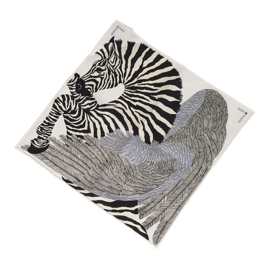 Hermes Scarf Nano Zebra Pegasus Noir / Blanc New w/Box – Mightychic