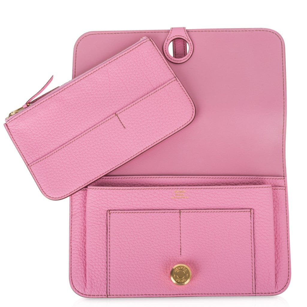 Hermes Dogon Wallet Coveted 5P Pink GM Long Togo Gold Hardware – Mightychic