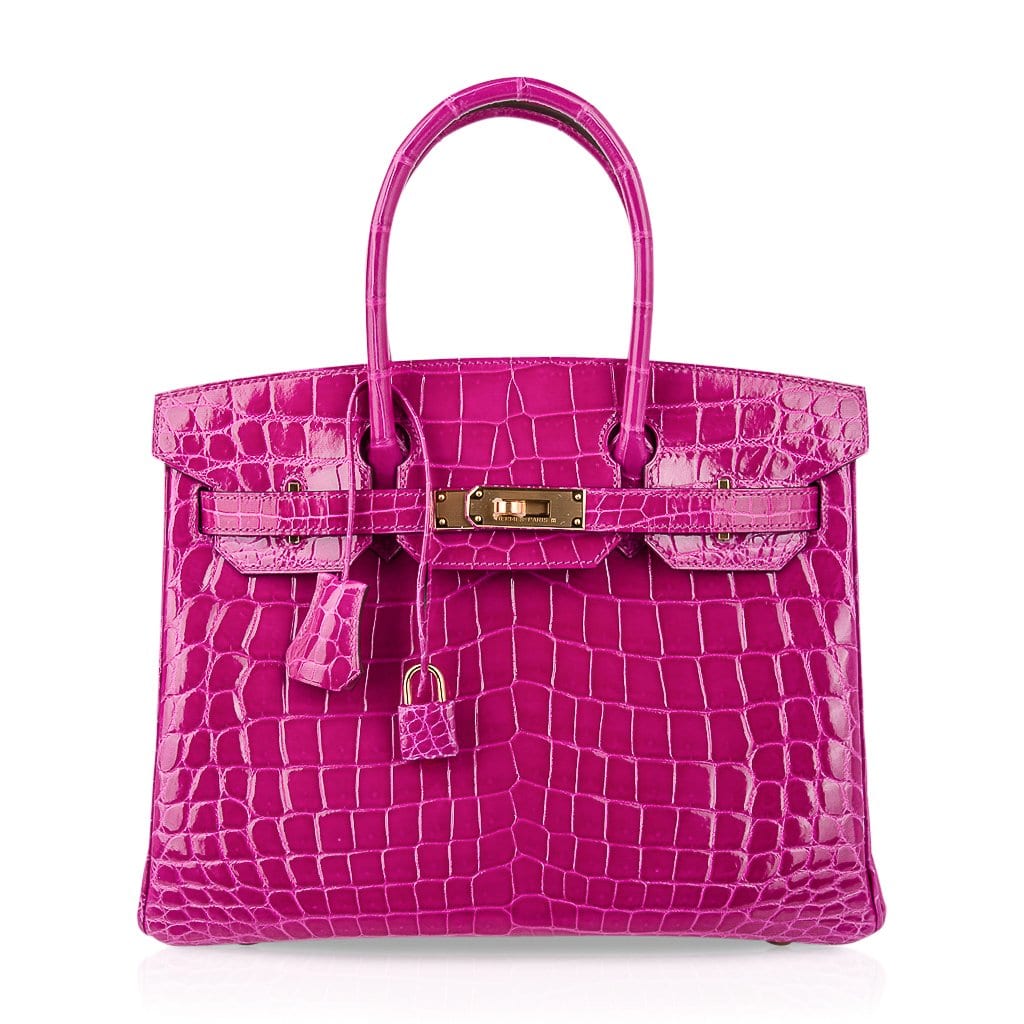 Hermes Birkin 30 Bag Rose Scheherazade Pink Crocodile Gold Hardware ...