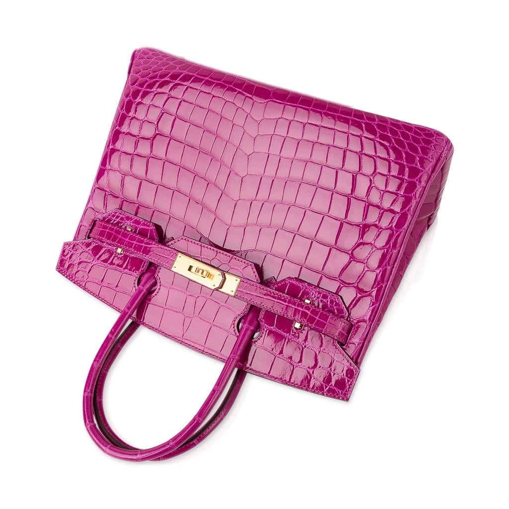Hermes Birkin 30 Bag Rose Scheherazade Pink Crocodile Gold Hardware ...
