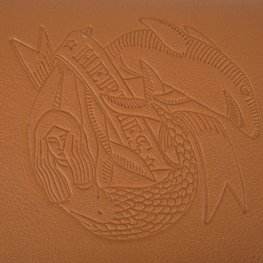 Hermes Calvi Sailor Tattoo Card Holder Gold / Havane Bi-Color Swift Leather