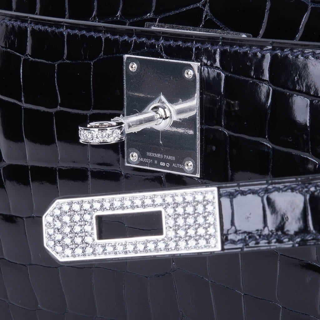 Hermes Kelly Cut Bag Braise Crocodile Gold Hardware Clutch • MIGHTYCHIC • 