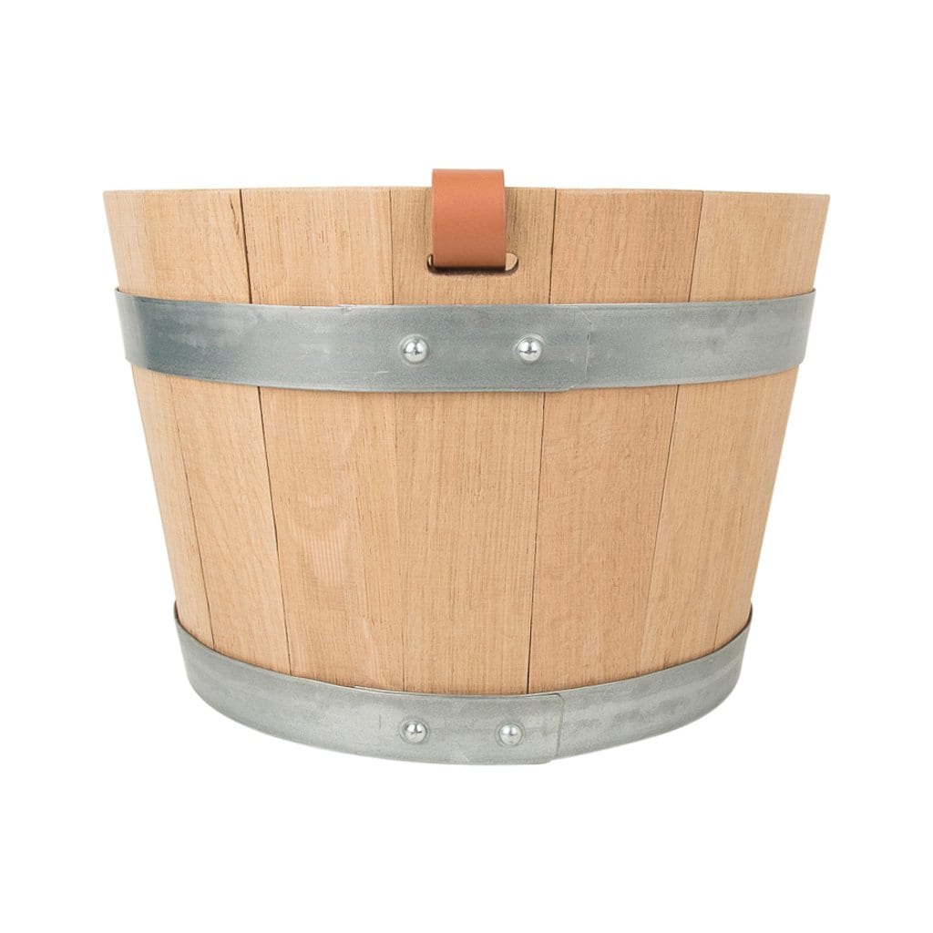 Hermes Groom Stable Bucket Oak Wood Leather Handle New