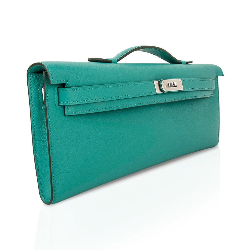 Sold at Auction: Hermes - New w/ Tags - Kelly Cut Clutch 31 2019 - Vert  Verone - Top Handle